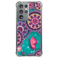 Samsung Galaxy S21 Ultra Back Cover Cirkels en Vlinders - thumbnail