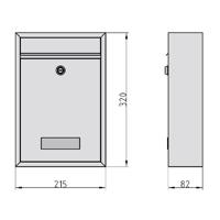 Basi 2170-0308 BK 100 Brievenbus RVS Sleutelslot - thumbnail