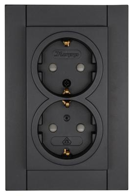 Kopp HK07 antraciet inbouw stopcontact RA dubbel + kinderbeveiliging - 4623115 Kopp HK07 antraciet inbouw stopcontact RA dubbel + kinderbeveiliging - 4623115