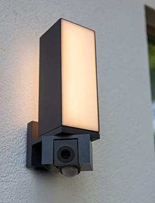 Buitenlamp met camera &apos;Cuba&apos; voordeur lamp zwart led lamp 32 cm - thumbnail