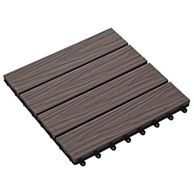 VidaXL Terrastegels diep reliëf 30x30 cm 1 m² hkc donkerbruin 11 st