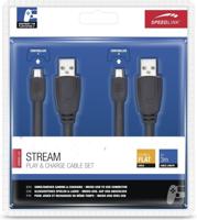 Speedlink Stream Play + Charge Cable Set (Zwart) - thumbnail