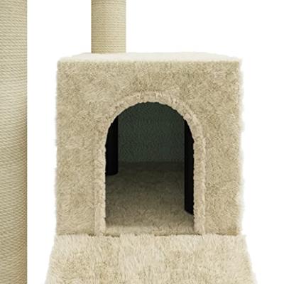 VidaXL Kattenmeubel met sisal krabpalen 92 cm crèmekleurig - thumbnail