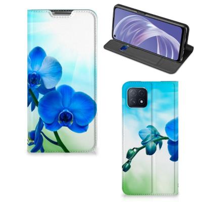 OPPO A73 5G Smart Cover Orchidee Blauw - Cadeau voor je Moeder OPPO A73 5G Smart Cover Orchidee Blauw - Cadeau voor je Moeder