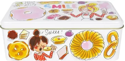 Blond Amsterdam koekblik rvs smile 19.5x10.5x7cm multi