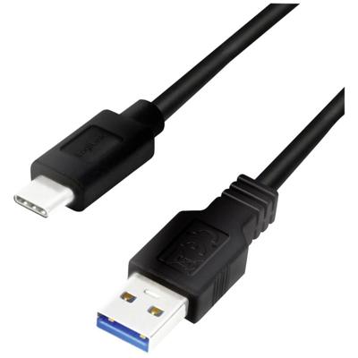LogiLink CU0167 USB-kabel USB 3.2 Gen1 USB-A stekker, USB-C stekker 0.50 m Zwart