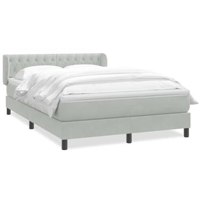 Boxspring met matras fluweel lichtgrijs 160x220 cm