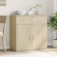 Dressoir 79x38x80 cm bewerkt hout sonoma eikenkleurig - thumbnail