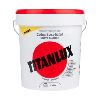 Kunststofverf Titan 06t100005 Plafond Muur Wasbaar Wit Mat 4 L
