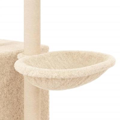 Kattenmeubel met sisal krabpalen 145 cm crmekleurig