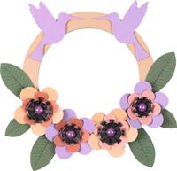 Creatieve set bloemenkrans voor 3 kronen FOLIA beige - thumbnail