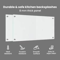 VidaXL Keuken achterwand 2 pcs doorzichtig 80 x 40 cm gehard glas - thumbnail