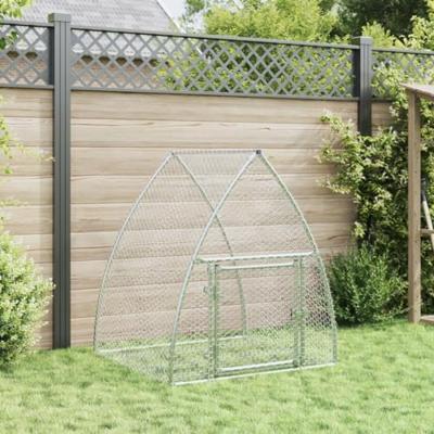 Konijnenhok 100x105x120 cm gegalvaniseerd staal zilverkleurig