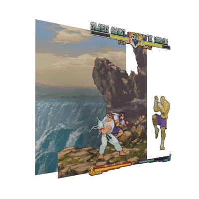 Pixel Frame - Street FIghter Alpha 2 - A Dramatic Battle (23cm x 23cm)