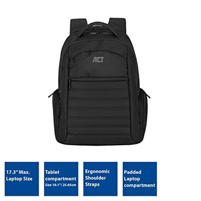 ACT AC8535 Urban Laptop Rugzak | 17.3 inch | Zwart