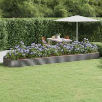 VidaXL Plantenbak 523x140x36 cm gepoedercoat staal grijs - thumbnail