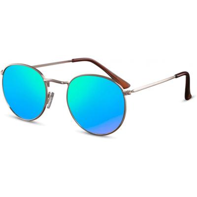 CWI zonnebril unisex rond goud/blauw (CWI2155) CWI zonnebril unisex rond goud/blauw (CWI2155)