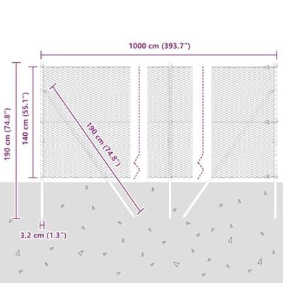 VidaXL Afrasteringspaal groen 10 x 1,4 m (25 mm gaas) staal en pvc