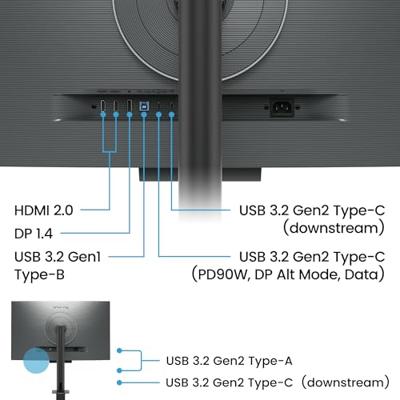 BenQ RD320UA 32” 4K 3840 x 2160 Programmeermonitor met 2000:1 contrastratio, Nano Matte Panel, MoonHalo, 90W USB-C, Codeermodi, Night Hours Protection, Ergonomische standaard en Eye Care-technologie
