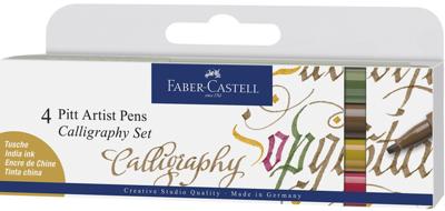 Faber Castell FC-167505 Tekenstift Faber-Castell Pitt Artist Pen Kalligrafieset Van 4st