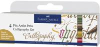 Faber Castell FC-167505 Tekenstift Faber-Castell Pitt Artist Pen Kalligrafieset Van 4st - thumbnail