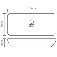 VidaXL Wastafel rechthoekig 71x38 cm keramiek matcrème - thumbnail