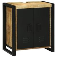 Badkamermeubelset met plank 3 pcs Bruin Massief Mango Hout - thumbnail