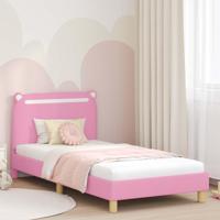 Bedframe voor kinderen met hoofdbord Roze 80 x 200 cm Stof - thumbnail
