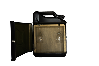 Jerrycan Wijnbar - Zwart - Origineel en Stijlvol Wijncadeau - Handige Opslag voor Wijnliefhebbers