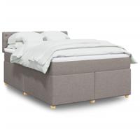 Boxspring met matras stof taupe 140x200 cm - thumbnail