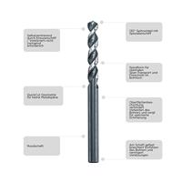 kwb 258806 HSS Metaal-spiraalboorset 6-delig 2 mm, 3 mm, 4 mm, 5 mm, 6 mm, 8 mm M2 DIN 338 Cilinderschacht 1 stuk(s) - thumbnail
