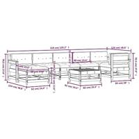 8-delige Loungeset met kussens massief douglashout - thumbnail