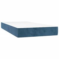 Boxspring met matras en LED fluweel donkerblauw 100x200 cm - thumbnail