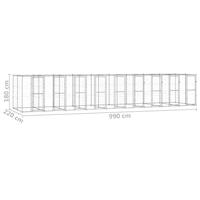 Hondenkennel 21,78 m² gegalvaniseerd staal - thumbnail