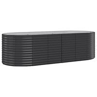 Plantenbak 249x100x68 cm gepoedercoat staal antracietkleurig - thumbnail