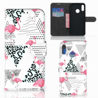 Huawei P Smart 2019 Telefoonhoesje met Pasjes Flamingo Triangle - thumbnail