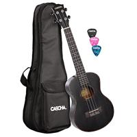 Cascha HH 2305L tenor ukelele zwart met gigbag - linkshandig - thumbnail