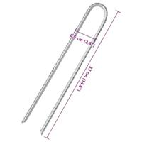 VidaXL Tentharingen 12 st u-vormig ø10 mm 37 cm gegalvaniseerd staal - thumbnail