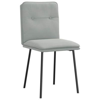 Eetkamerstoelen 4 st fluweel lichtgrijs Eetkamerstoelen 4 st fluweel lichtgrijs