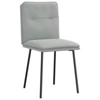 Eetkamerstoelen 4 st fluweel lichtgrijs - thumbnail