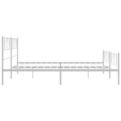 Bedframe met hoofd- en voeteneinde metaal wit 183x213 cm Bedframe met hoofd- en voeteneinde metaal wit 183x213 cm