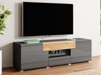 Tv-meubel TORERO 2 deuren 2 lades grandson eik/antraciet - thumbnail