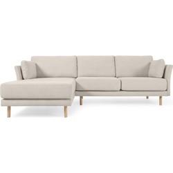 Kave Home - Gilma beige 3-zitsbank met links/rechts chaise longue met
