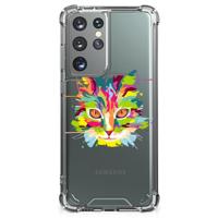Samsung Galaxy S21 Ultra Stevig | Bumper Hoesje | Cat Color - thumbnail