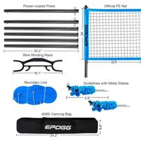 BEACH VOLLEYBALL SET (BALL AND PUMP NOT INCLUDED) - thumbnail