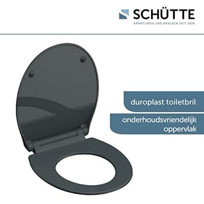 Toiletzitting Schutte Slim Anthrazit Duroplast Ultra Dun Met Soft Close En Quick Release Antraciet Schütte - thumbnail