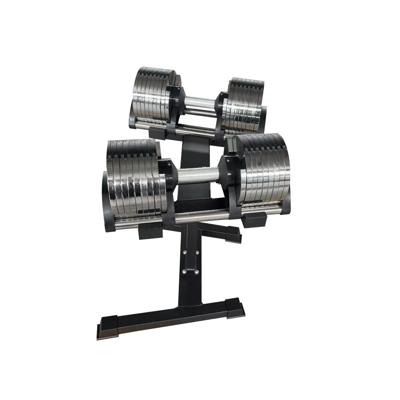PTessentials Verstelbare Chrome Dumbbells 5,5 t/m 43 kg - per set - inclusief stand