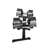 PTessentials Verstelbare Chrome Dumbbells 5,5 t/m 43 kg - per set - inclusief stand - thumbnail