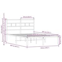 Bedframe met hoofdbord zonder matras bruin eiken 120x200 cm - thumbnail
