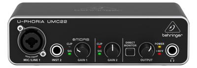 Behringer UMC22 aanvullende muziekapparatuur Concert/studio Pre-amp